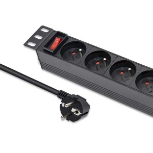 Listwa zasilająca Qoltec PDU do RACK 10" | 1U | 16A | 4xFRENCH | 1.8m