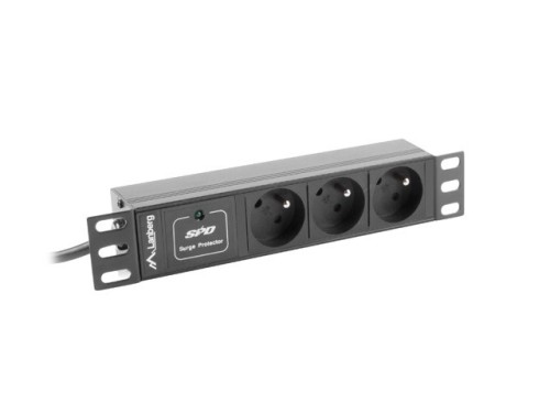 LANBERG LISTWA ZASILAJĄCA RACK 10" (1U, 10A, 3X SHUKO) - 2666889