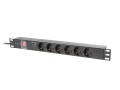 Lanberg PDU-06F-0200-BK rozdzielacz zasilania PDU 6 x gniazdo sieciowe 1U Czarny - 2666897