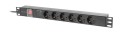 Lanberg PDU-06F-0200-BK rozdzielacz zasilania PDU 6 x gniazdo sieciowe 1U Czarny - 2666890