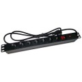 Alantec Listwa zasilająca 19" 230V - 7 gniazd (typu E - CEE 7/5), z wyłącznikiem LED, z zabezpieczeniem przeciwprzeciążeniowym, kabel 1,8m CEE 7/7 (PZ071U) - 2666938