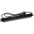 Alantec Listwa zasilająca 19" 230V - 7 gniazd (typu E - CEE 7/5), z wyłącznikiem LED, z zabezpieczeniem przeciwprzeciążeniowym, kabel 1,8m CEE 7/7 (PZ071U) - 752495