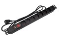 Alantec Listwa zasilająca 19" 230V - 7 gniazd (typu E - CEE 7/5), z wyłącznikiem LED, z zabezpieczeniem przeciwprzeciążeniowym, kabel 1,8m CEE 7/7 (PZ071U) - 2666940