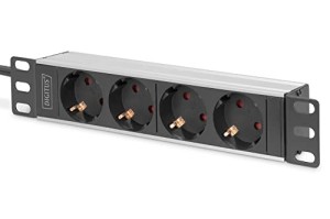 Listwa zasilająca DIGITUS do szaf 10" RACK 4xSchuko, 2m 1xSchuko, 16A, aluminiowa