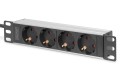 Digitus 10-calowa listwa zasilająca z profilem aluminiowym, 4 gniazda ze stykami ochronnymi - 2446369