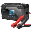 Qoltec 52490 Inteligentna mikroprocesorowa ładowarka 12V 8A | 24V 4A| Prostownik z funkcją naprawy do akumulatora AGM GEL | LCD - 2664010