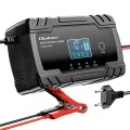 Qoltec 52490 Inteligentna mikroprocesorowa ładowarka 12V 8A | 24V 4A| Prostownik z funkcją naprawy do akumulatora AGM GEL | LCD - 2664004