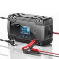 Qoltec 52490 Inteligentna mikroprocesorowa ładowarka 12V 8A | 24V 4A| Prostownik z funkcją naprawy do akumulatora AGM GEL | LCD - 2664003