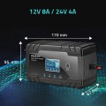 Qoltec 52490 Inteligentna mikroprocesorowa ładowarka 12V 8A | 24V 4A| Prostownik z funkcją naprawy do akumulatora AGM GEL | LCD - 2664006