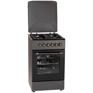 Kuchnia gazowo-elektryczna MPM-56-KRM-13 50 cm Czarna Retro, termoobieg