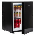 Bezszmerowy minibar termoelektryczny MPM-30-MBS-06/L z szklanym frontem czarny (WYPRZEDAŻ) - 2658027