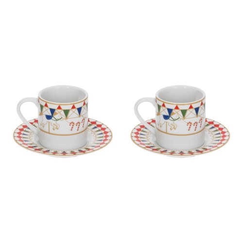 ROSE&TULIPANI XMAS CAROUSEL Zestaw 2 filiżanek do kawy z podstawką 100 ml - 2660374