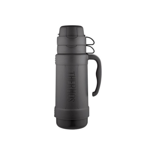 Termos szklany z dwoma kubkami 1l black 194530 THERMOS - 2660596