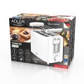 Adler AD 3223 toster 6 2 kaw. 750 W Biały - 2660605