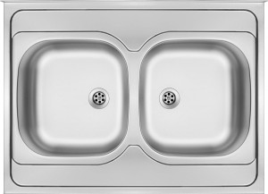 Zlewozmywak stalowy 2-komorowy - nakładany ZM6_020N 5907650846543