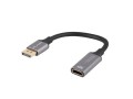 Kabel adapter Lanberg Displayport (M) -> HDMI (F) 8K na kablu 20cm srebrny - 2267965