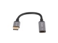 Kabel adapter Lanberg Displayport (M) -> HDMI (F) 8K na kablu 20cm srebrny - 2526193