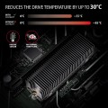 Axagon CLR-M2XT M.2 SSD Passivkühler Aluminium - 2280 M.2 NVMe SSD, Dysk SSD Radiator Czarny, Szary 1 szt. - 2662646
