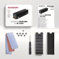 Axagon CLR-M2XT M.2 SSD Passivkühler Aluminium - 2280 M.2 NVMe SSD, Dysk SSD Radiator Czarny, Szary 1 szt. - 2662647