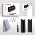 Axagon CLR-M2XL system chłodzenia komputerów M.2 NVMe SSD, Dysk SSD Radiator Czarny 1 szt. - 2662655