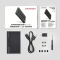 Axagon EE25-GTR USB-C 3.2 Gen 2 - SATA 6G 2.5\" externes Festplattengehäuse geriffelt Obudowa HDD/SSD Czarny 2.5" - 2663174