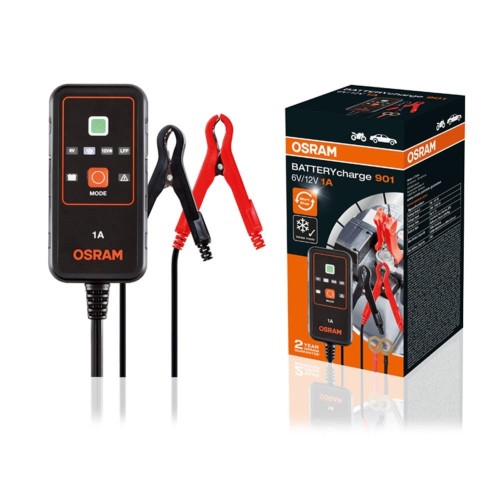 Prostownik BATTERYcharge 901, napięcie ładowania: 6/12 V OSRAM, prąd ładowania: 1A - 2664012