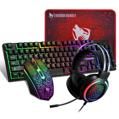 Extralink Gaming Set TF400 4in1 | Zestaw klawiatura + mysz + słuchawki + podkładka | podświetlenie LED - 2664202