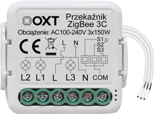 Moduł OXT mini przekaźnik 3 obwody ZigBee TUYA - 2664569