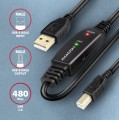 Axagon ADR-210B USB 2.0 A-M -> B-M active connecting/repeater cable 10m - Kabel - Digital/Daten kabel USB USB A USB B Czarny - 2664864