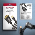 Axagon ADS-1PQN USB-A 2.0 - serial RS-232 DB9-M FTDI adapter cable 1.5m - Adapter - Digital/Daten kabel równoległy Czarny 1,5 m USB Typu-A - 2664878
