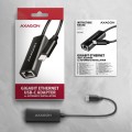 Axagon ADE-ARC USB-C 3.2 Gen 1 - Gigabit Ethernet 10/100/1000 Adapter - Adapter - Digital/Daten 1000 Mbit/s - 2664911
