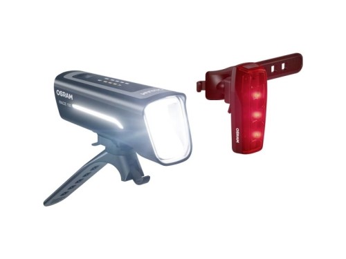 Lampa rowerowa LEDs BIKE RACE LED (miejsce zabudowy: przód/tył), barwa światła: biała/czerwona, kolor obudowy: czarny, lithium ion, światło - migające/stałe, plastik - 2670478