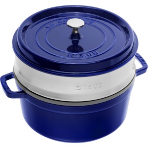 Garnek żeliwny okrągły z wkładem STAUB 40510-604-0 - 5,25 ltr niebieski