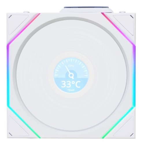 Lian Li UNI FAN TL Wireless LCD Lüfter, ARGB, PWM - Reverse Blade, 120 mm, weiß - 2678385