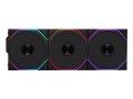 Wentylator Lian Li UNI FAN TL Wireless LCD Lüfter, ARGB, PWM, 3er-Pack inkl. Controller - Reverse Blade, 120mm, czarny - 2678392