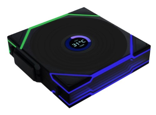 Wentylator Lian Li UNI FAN TL Wireless LCD Lüfter ARGB PWM Reverse Blade 120mm czarny - 2678398