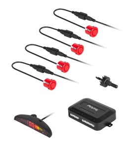 Samochodowe czujniki parkowania z wyświetlaczem (tył) Peiying – czerwone