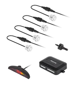 Samochodowe czujniki parkowania z wyświetlaczem (tył) Peiying – białe