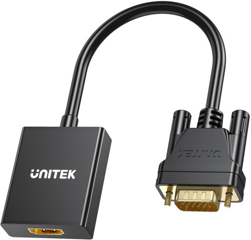 Unitek Adapter VGA na HDMI FullHD czarny 15cm - 2678823
