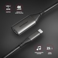 Axagon RVC-HI2M adapter kablowy 0,25 m USB Type-C HDMI Czarny - 2664989