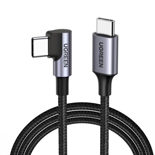 Ugreen kabel USB-C (prosty) / USB-C (kątowy) PD QC 60W 3A 0.5m US255 (szary) - 2678915