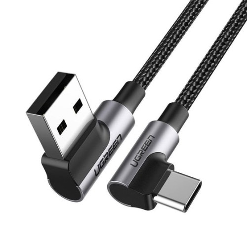 Ugreen kątowy kabel USB - USB Typ C Quick Charge 3.0 QC3.0 3 A 1m US176 (szary) - 2678922