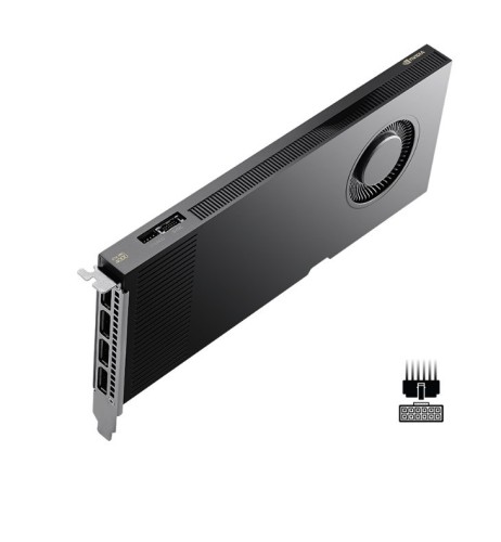 PNY RTX PRO 4000 Blackwell, 24 GB GDDR7 ECC 192-bit, 140W, PCI Express 5.0 x16, 4 x Display Port 2.1, ATX bracket, 1x CEM5 16-pin power supply cable, FHML Single Slot, Small Box - 2665102