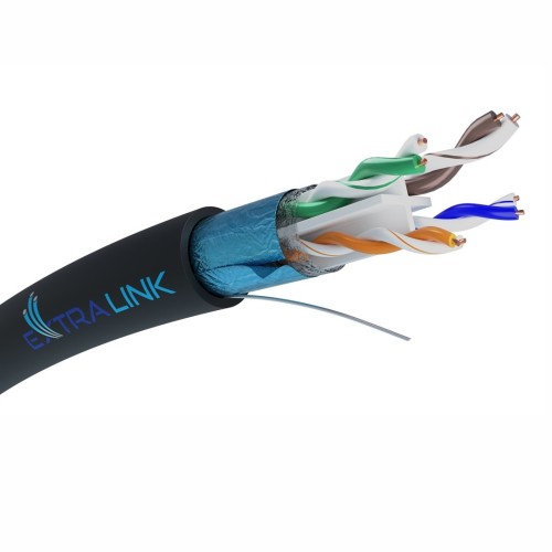 Kabel sieciowy skrętka Extralink CAT6 FTP (F/UTP) V2 Zewnętrzny 25M - 2665214