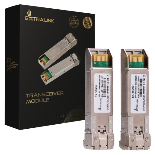 Extralink SFP+ 10G 2-pack | Moduł SFP+ | 10Gbps, LC/UPC, 1310nm, 10km, single mode, DOM - 2679021