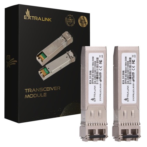 Extralink SFP28 25G 2-Pack | Moduł SFP28 | 25Gbps, LC/UPC Duplex, 850nm, 100m, multi mode, DOM - 2665353