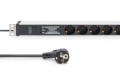 Listwa zasilająca PDU 19" Rack, 6x unischuko, 2.0m, 1x wtyk unischuko, 16A, zab. przepięciowe+filtr - 1916544
