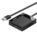 Ugreen czytnik kart pamięci SD/microSD / CF/MS z kablem USB 3.0 1m CR125 (czarny) - 1198251
