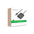 Ugreen czytnik kart pamięci SD/microSD / CF/MS z kablem USB 3.0 1m CR125 (czarny) - 2680185