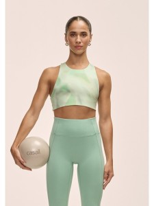 Top damski treningowy Casall Tie Back Sports Top zielony